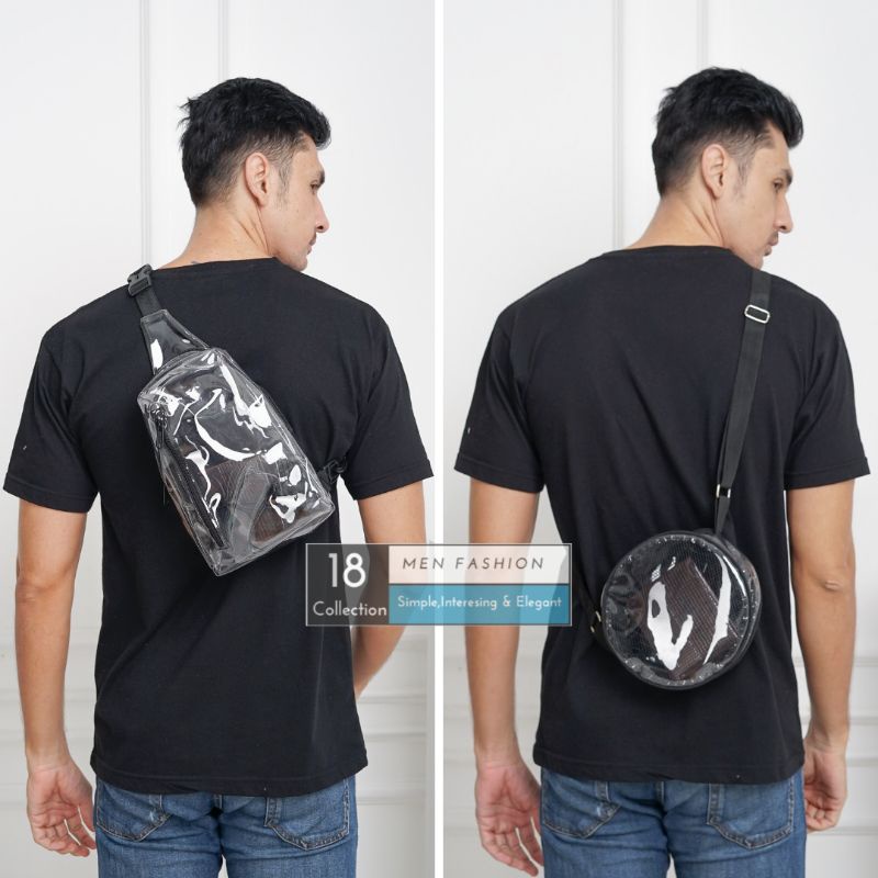 18Collection - Sling Bag Transparant Tas Konser Pria Wanita [Bisa COD]