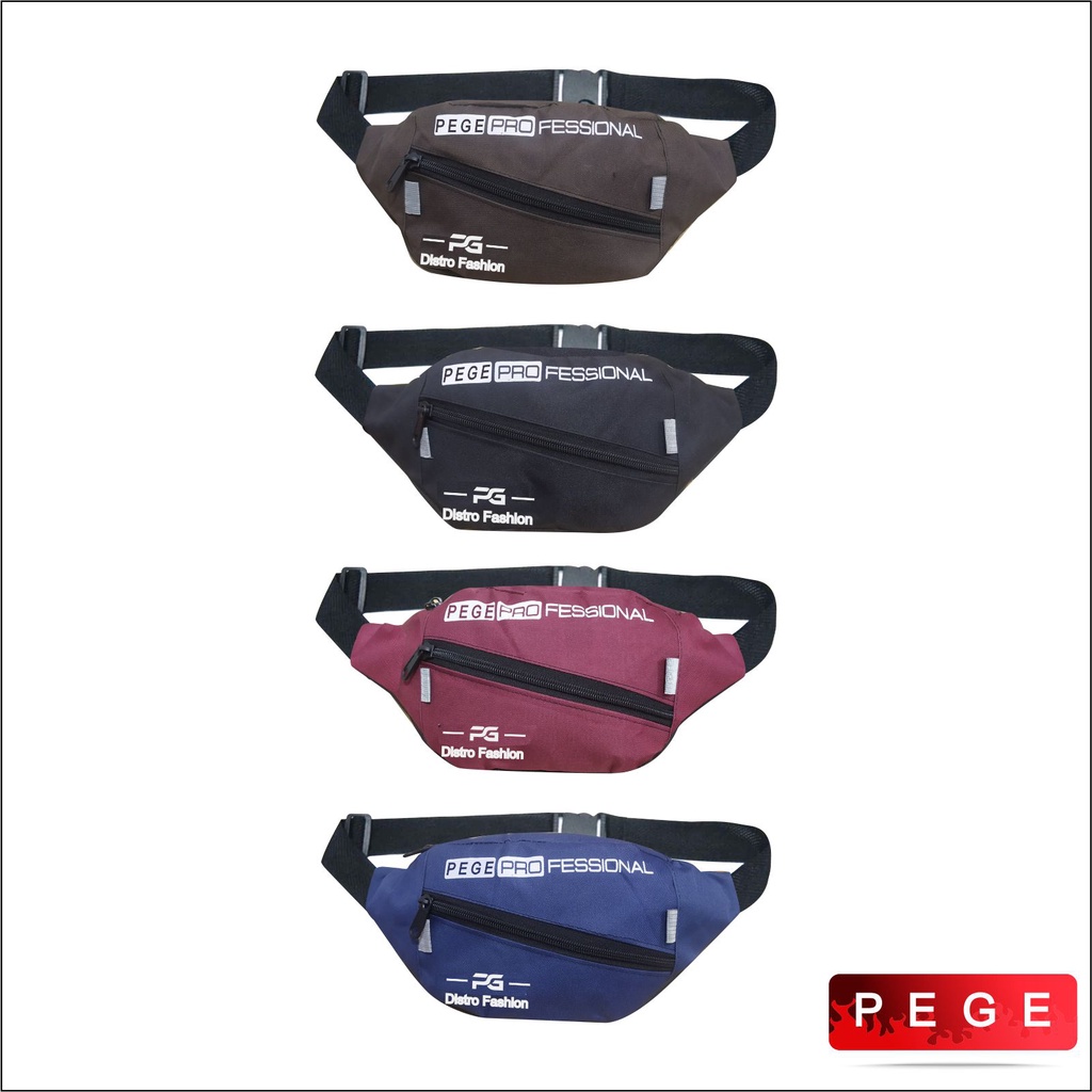 NUZ - Tas Pinggang Waistbag Pria Bahan Kordura Selempang Slingbag Bahu Kasual Kombinasi Sablon - PG 8852