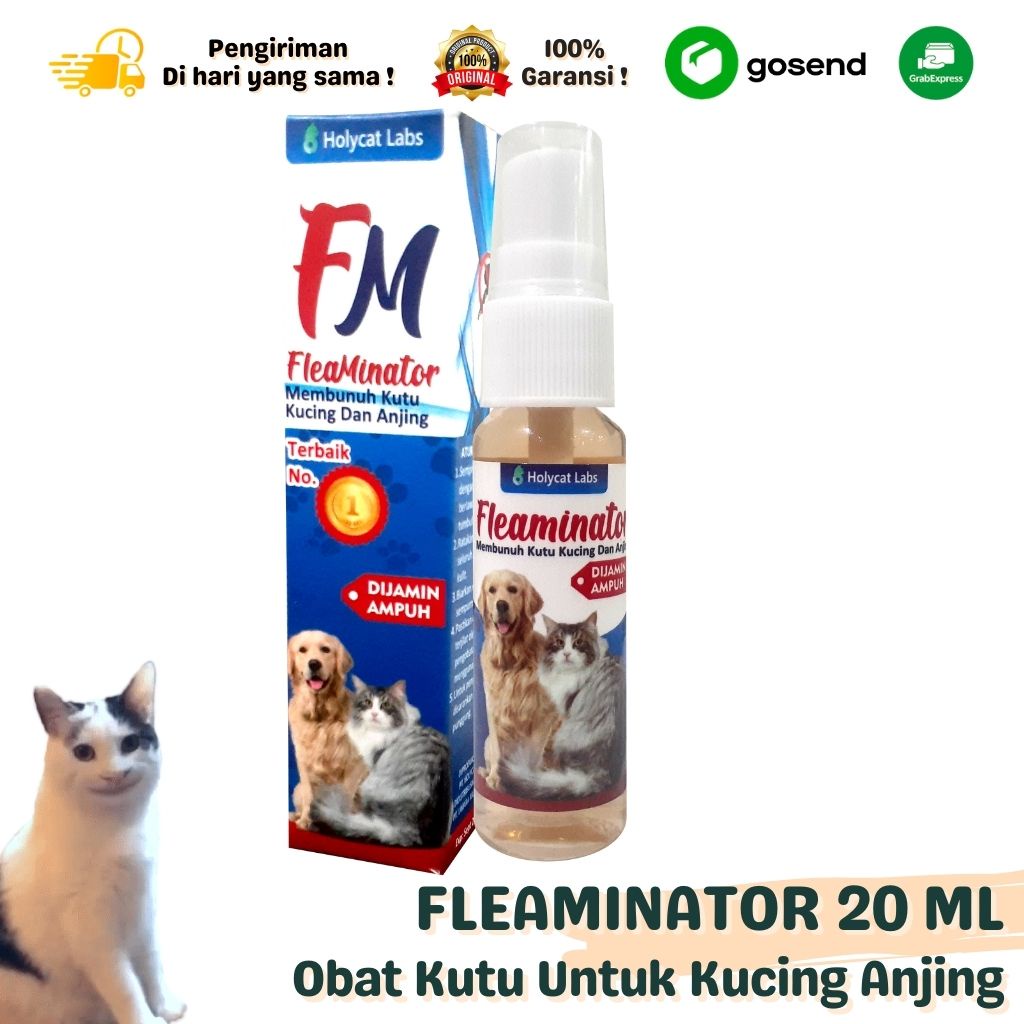 Obat Anti Kutu Kucing dan Anjing Fleaminator 100% Ampuh Membasmi Kutu dan Telur