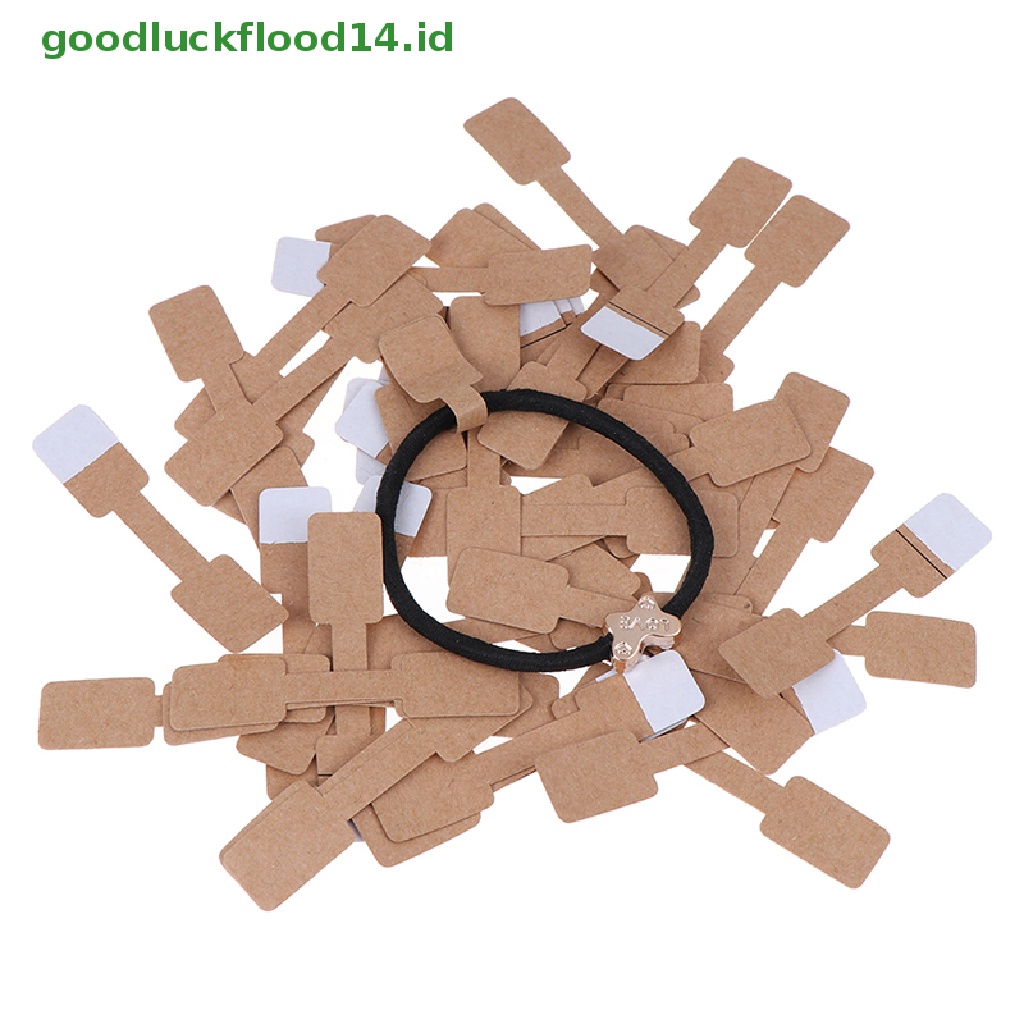 [GOOGFOUR] 50/100pcs Tag Harga Kosong Segi Empat Kalung Cincin Perhiasan Label Kertas Stiker [TOP]