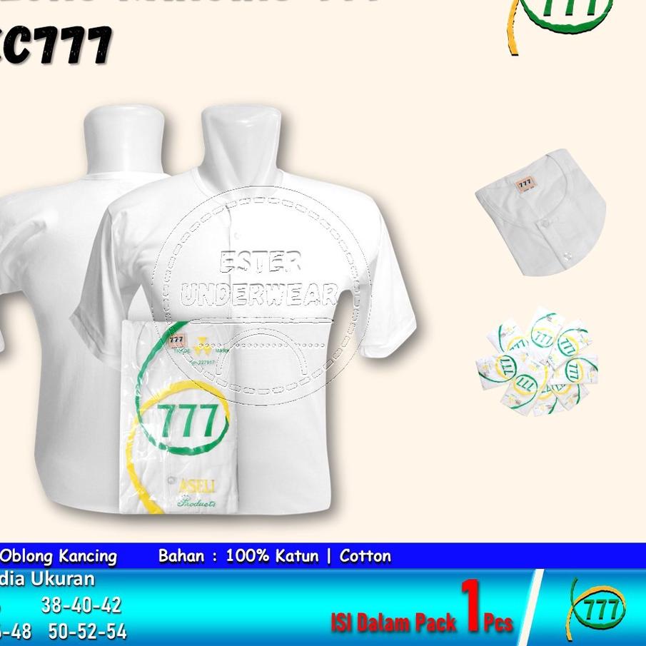 Depan KAOS OBLONG PRIA 777 KANCING OKC 777  ISI 1 Pcs BAHAN KATUN