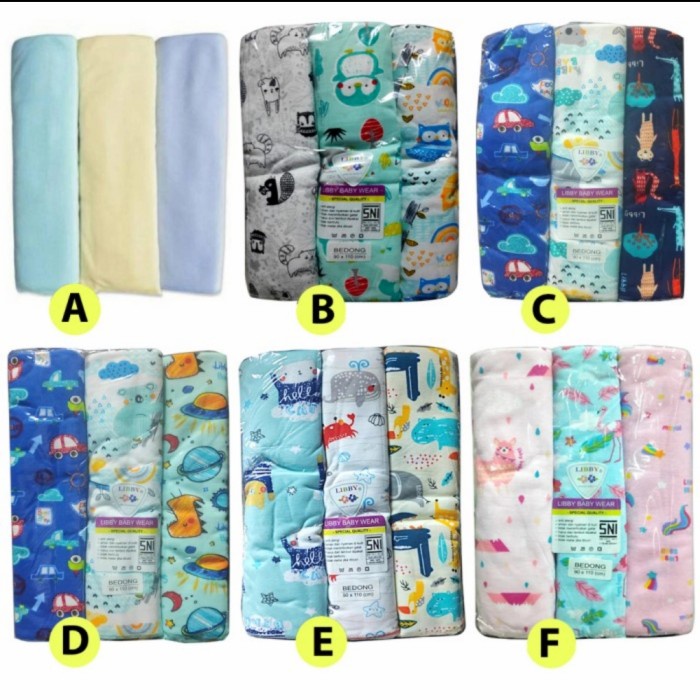 Bayi Bedong Libby Baby Wear Bedong Bayi 3Pcs
