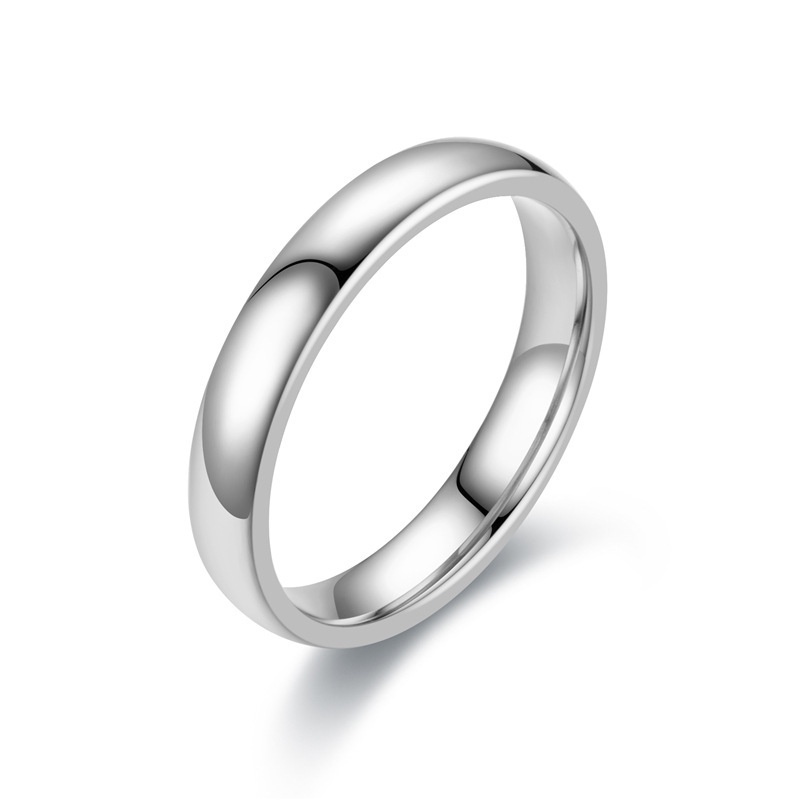 Cincin Pasangan Baja Titanium Sederhana Korea Unisex