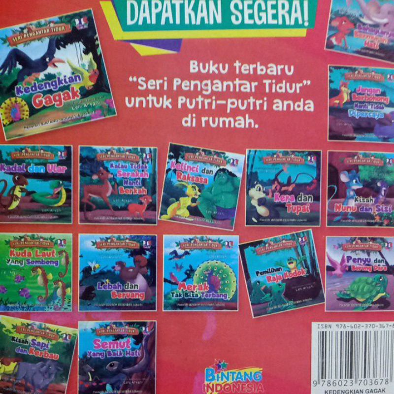 Buku Dongeng Cerita Anak Kedengkian Gagak Seri Pengantar Tidur