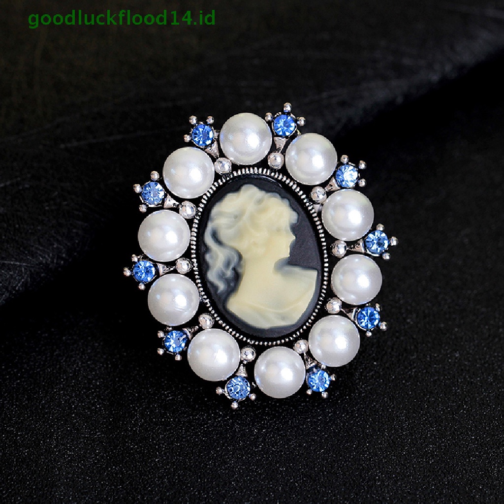 [GOOGFOUR] 1pcvintage Cameo Victorian Gaya Kristal Pesta Pernikahan Wanita Liontin Bros Pin [TOP]