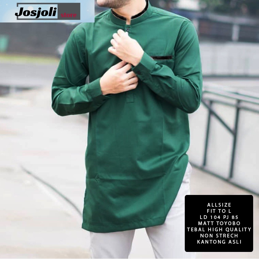 JOSJOLI_STORE/Baju Koko Anwa/Kemeja Koko Pria/Pakaian Muslim Pria Dewasa Lengan Panjang/Size M,L,XL,XXL