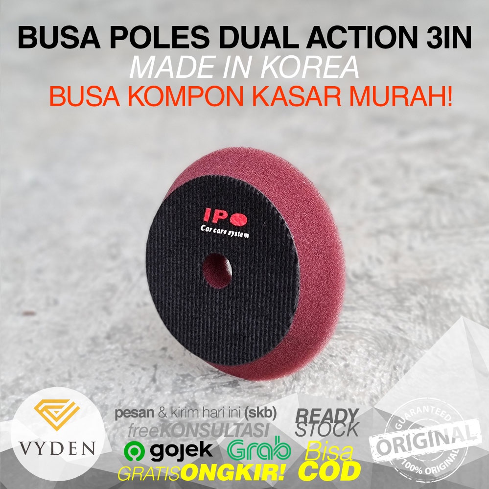 MURAH IPO Maroon Cutting Thin Pad 3 inch Kompon Kasar Compound Busa Mesin Poles Mobil Dual Action