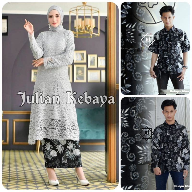 COUPLE KEBAYA / BAJU BATIK COUPLE / SET KEBAYA MODERN / KEBAYA BRUKAT TUNIK MODERN / COUPLE BATIK MO