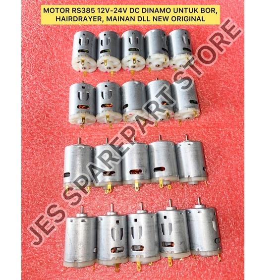 ✨ 7.7  MOTOR RS385 12V-24V DC Dinamo untuk Bor, Hairdryer, DLL NEW ORIGINAL