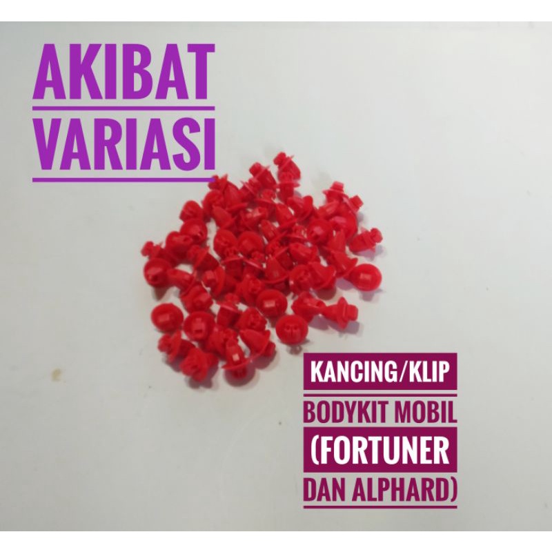 5 Pcs Klip Bodykit Fender Untuk Mobil Fortuner & Alphard Kancing Over Fender Bodykit Mobil