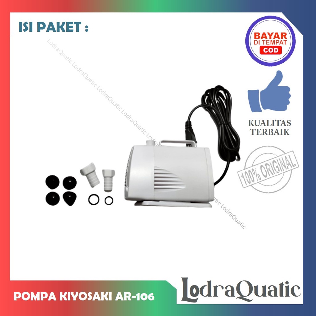 PROMO MURAH KIYOSAKI AR-106 POMPA KOLAM IKAN KIYOSAKI AR-106  NAIK 4 METER POMPA 5000 LITER PER JAM POMPA AIR HIDROPONIK POMPA KOLAM KECIL POMPA AQUARIUM BESAR FILTER AQUARIUM FILTER KOLAM IKAN KOI FILTER POMPA AIR LAUT MARINE