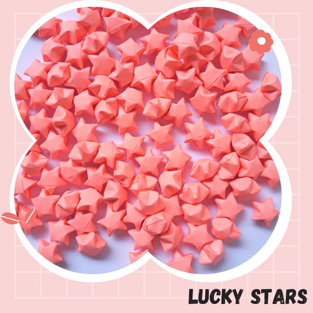 

Lucky Stars Paper Hiasan Kertas Origami Bintang Warna Pink Merah Muda