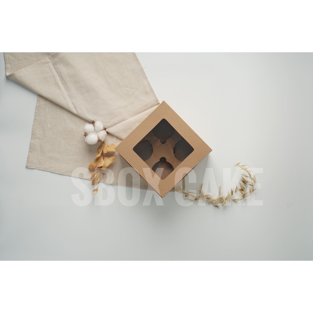 

KRAFT Lubang 4 Kotak 17 17 9 Box Isi Inner Cupcake Pudding Muffin Pie