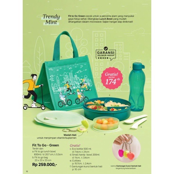 Lunch Box Tupperware Fit To Go Lunch Set Tempat Bekal Makan