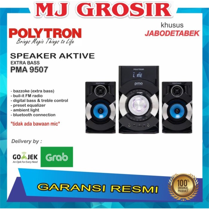POLYTRON SPEAKER AUDIO PMA 9507 PMA9507 SUPER BASS BLUETOOTH FM RADIO ORIGINAL BEST QUALITY
