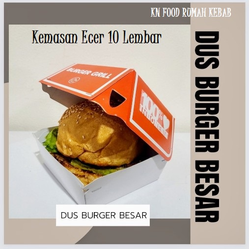 

Dus Burger Besar Ecer / Kemasan Burger Besar Ecer 10Lembar uk10.5x10cm