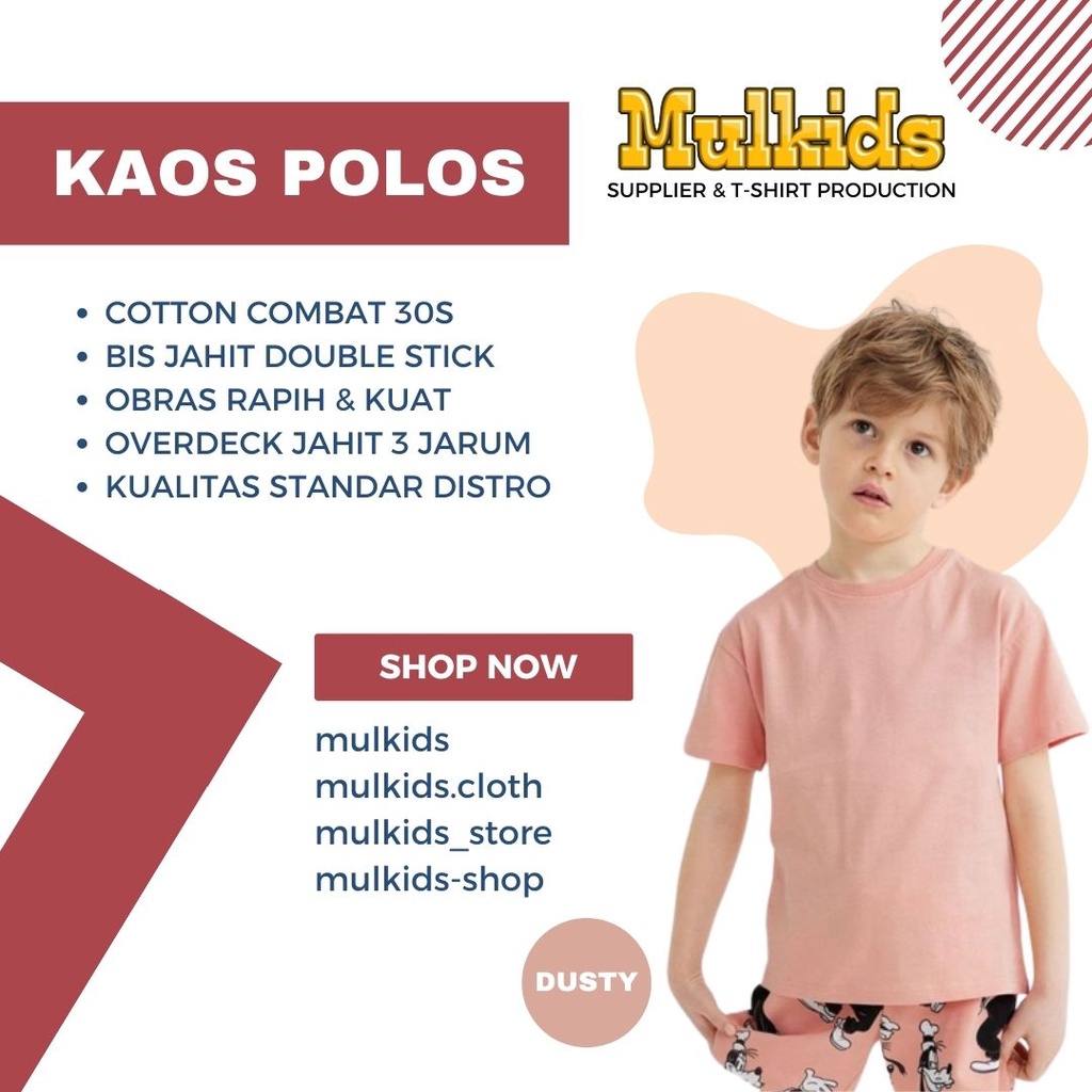 Baju Anak Lengan Pendek laki Perempuan Unisex Distro Polos Pakaian Fashion Unik T'Shirt Cowok Atasan