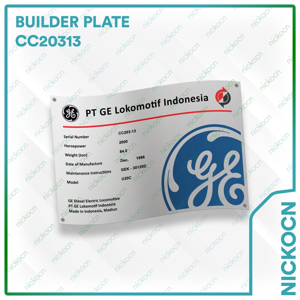 

Stiker Builder Plate CC203