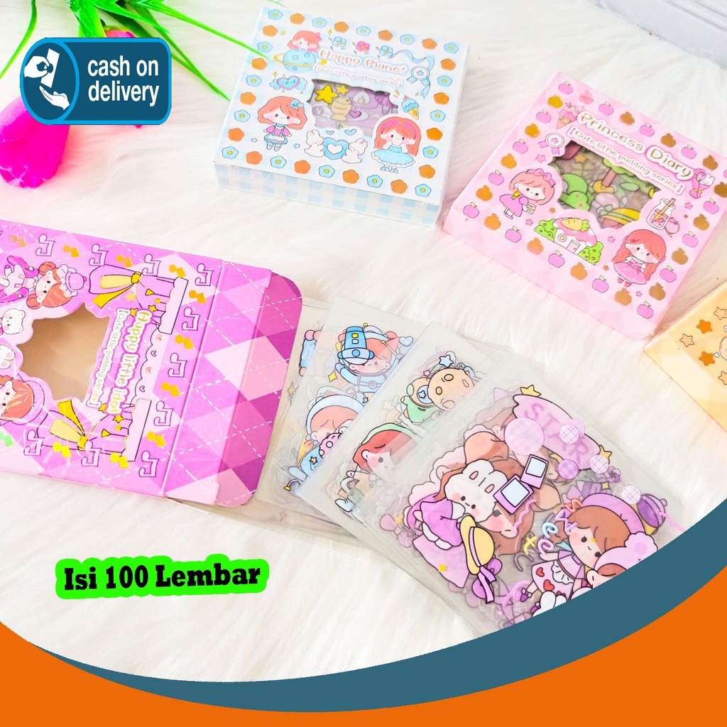 

Sticker BOX SENMU MASU MOMO Mini ISI 100 PCS Set Momo Daily Manual Cute Pattern Decorative Tape Sticker Gift CRAFT