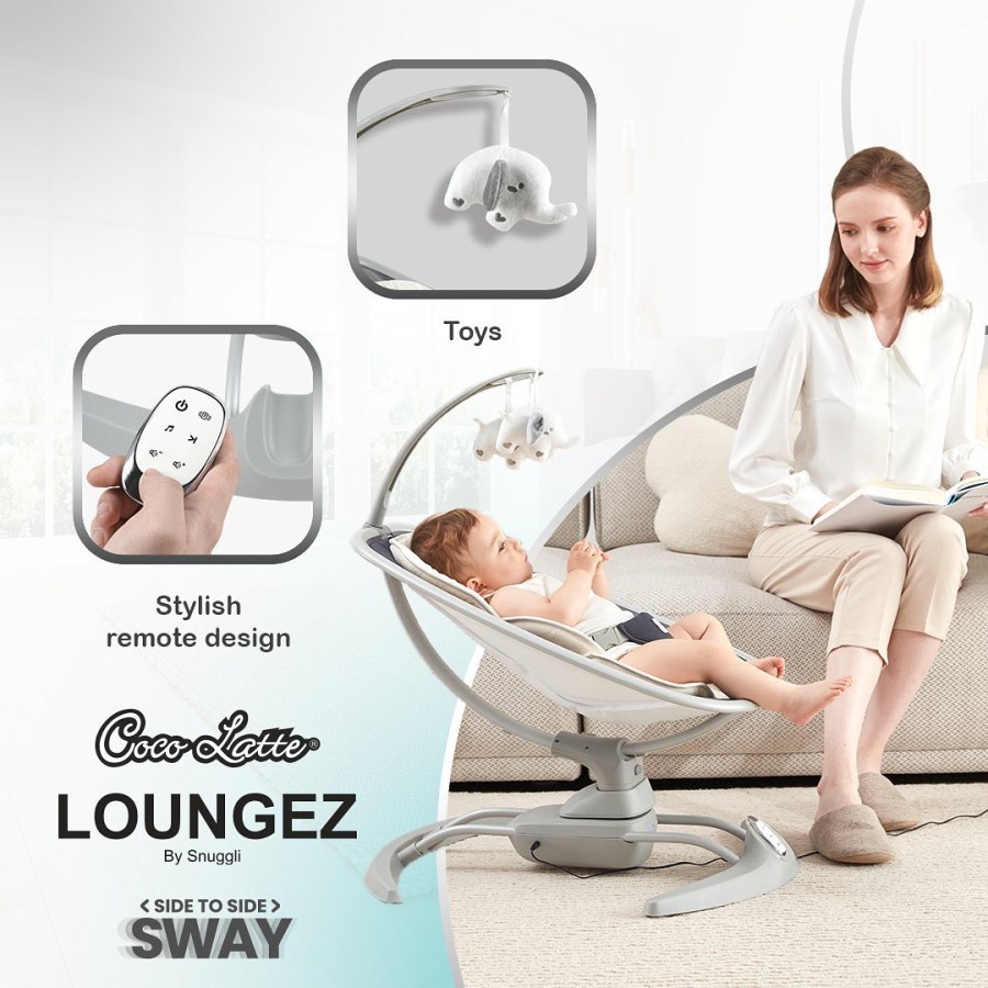 COCOLATTE Loungez By Snuggli Baby Swing - Ayunan Bayi Bouncer Elektrik