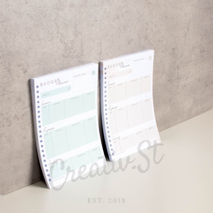 

Kertas [Tulis.Id] Colorful Budget Planner Loose Leaf A5 100 Gsm 50 Lbr 20 Rin