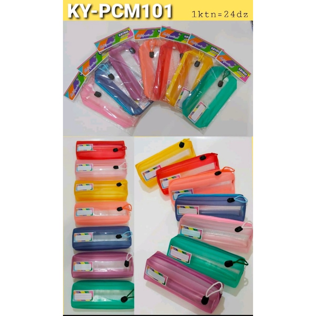 

tempat pensil kayagi 19 x 7.5x 4 cm bening jaring warna pcm 101