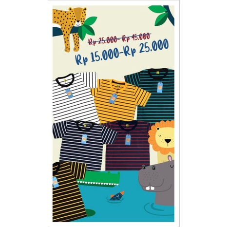 Kaos Anak Salur Stripe Dominan Garis Basic Series Pria Wanita Cotton Combed