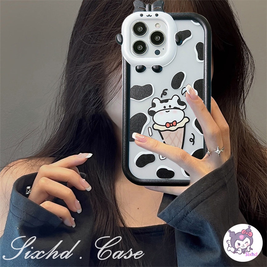 Realme C15 C35 C33 C31 C30 C30s C25Y C21Y C25 C12 C11 C21 C20 C17 C3 Realme 9i 7i 6i 5i 5s 5 Narzo 50A 50i Prime Monster Lens Fashion Cow Ice Cream Soft Phone Case