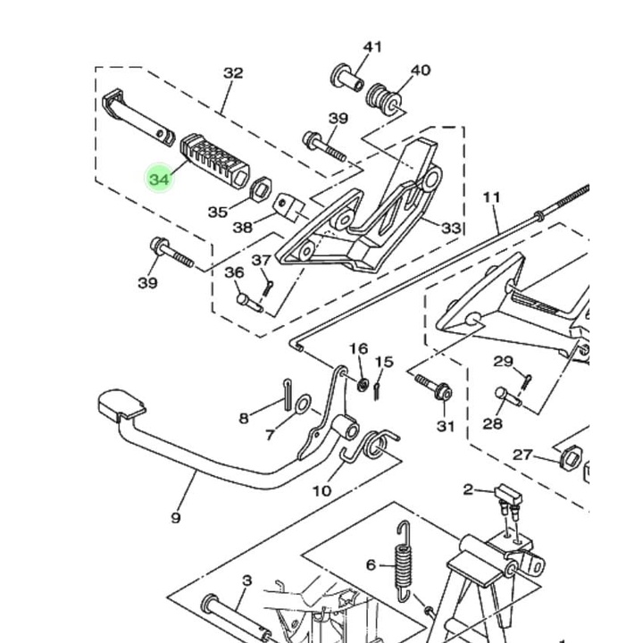 KARET STEP INJAKAN KAKI BELAKANG KANAN JUPITER MX LAMA 2S6 ASLI ORI YAMAHA 5LM F7444 00