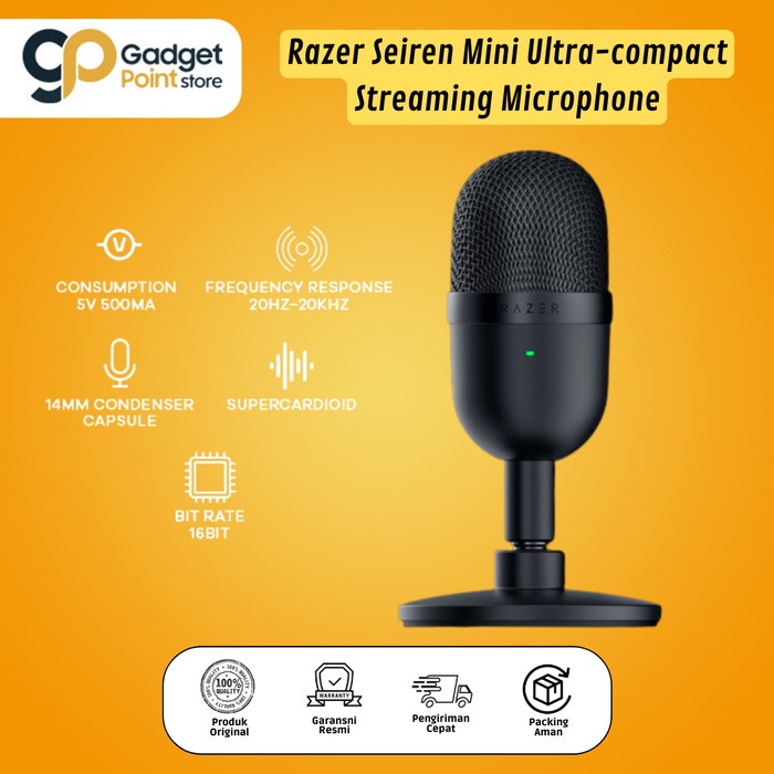 Razer Seiren Mini - Ultra-compact Streaming Microphone - Garansi Resmi