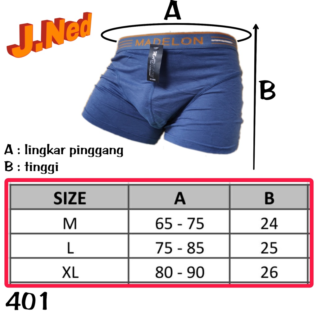 J401S Celana Dalam Pria - Celana Boxer Pria CD Boxer Pria Import  [ Per 6 Pcs ]