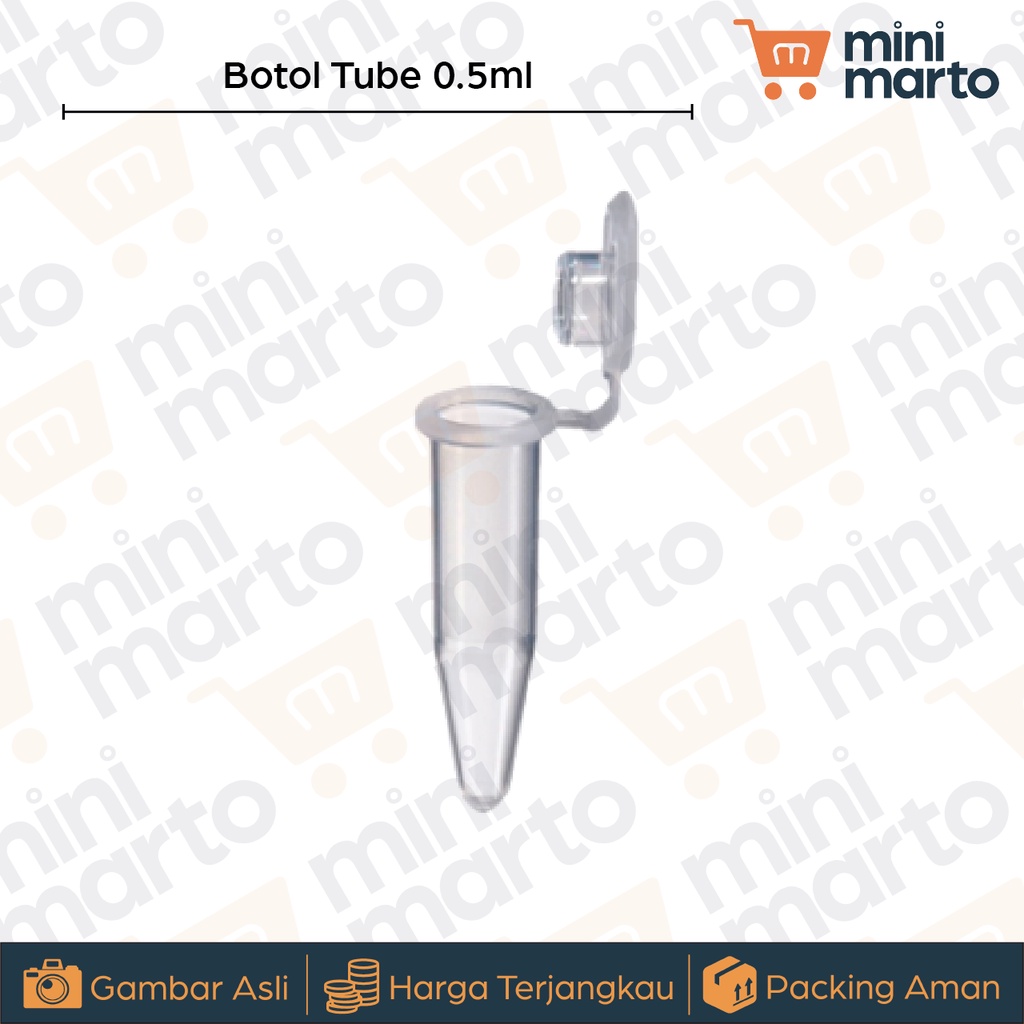 Ecer Satuan Botol Tube Lem Tester Kosong 0.5 ml Microtube Micro Centrifuge Sample PCR Tube / Sampel Cup / Wadah Benih Bibit - Minimarto