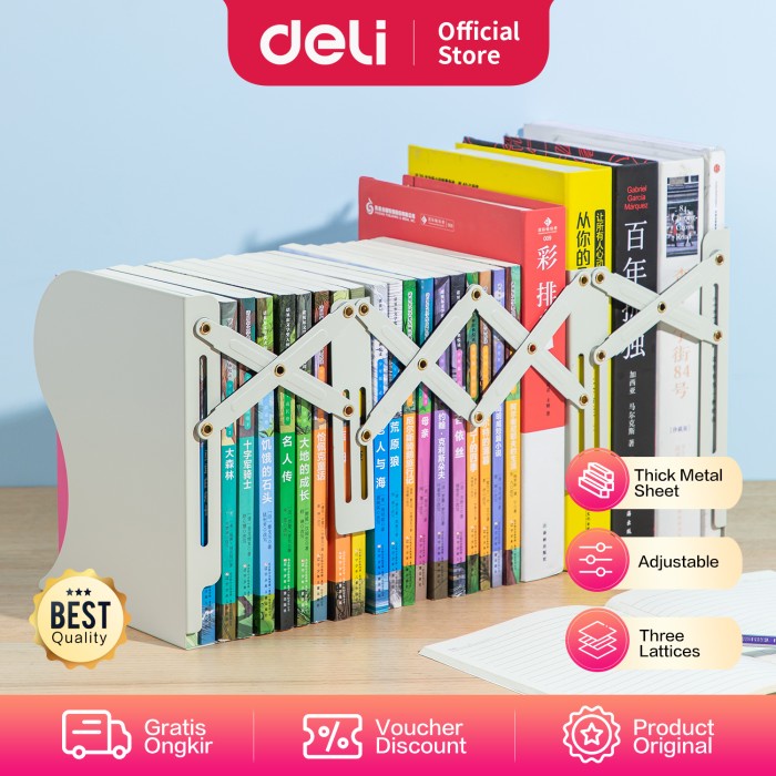 

Deli Magazine Holder / Penyangga Buku Fleksibel Warna Cream 7863X