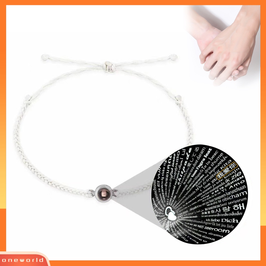 {oneworld} Gelang Couple Braided Proyeksi Perhiasan Adjustable Braiding Rope Bracelet Untuk Pakaian Sehari-Hari