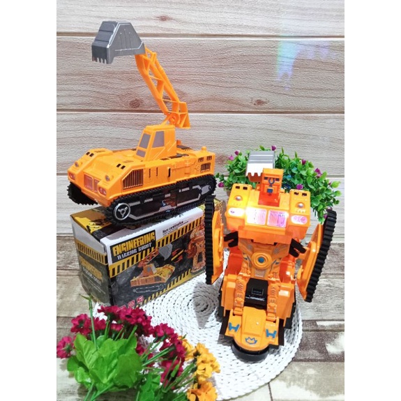 mainan truk engieneering robot/truk transformer/mainan tank warrior robot