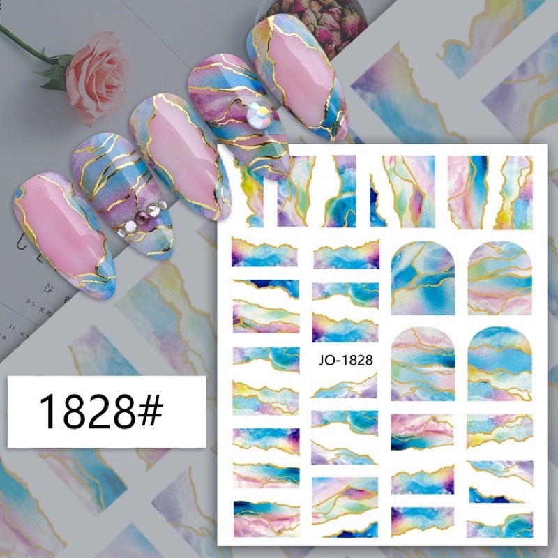 STIKER KUKU MOTIF MARBLE / NAIL STICKER MARBLE ABSTRACT NAILART DEKORASI KUKU