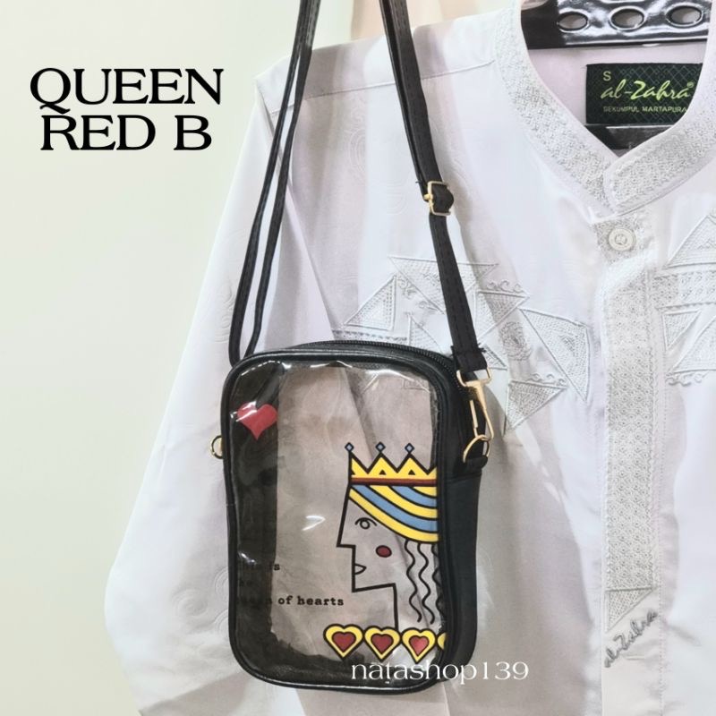 Hot Sale 2023 New Tas Selempang Bahu Wanita Transparan PVC Modis Kasual Motif Queen King