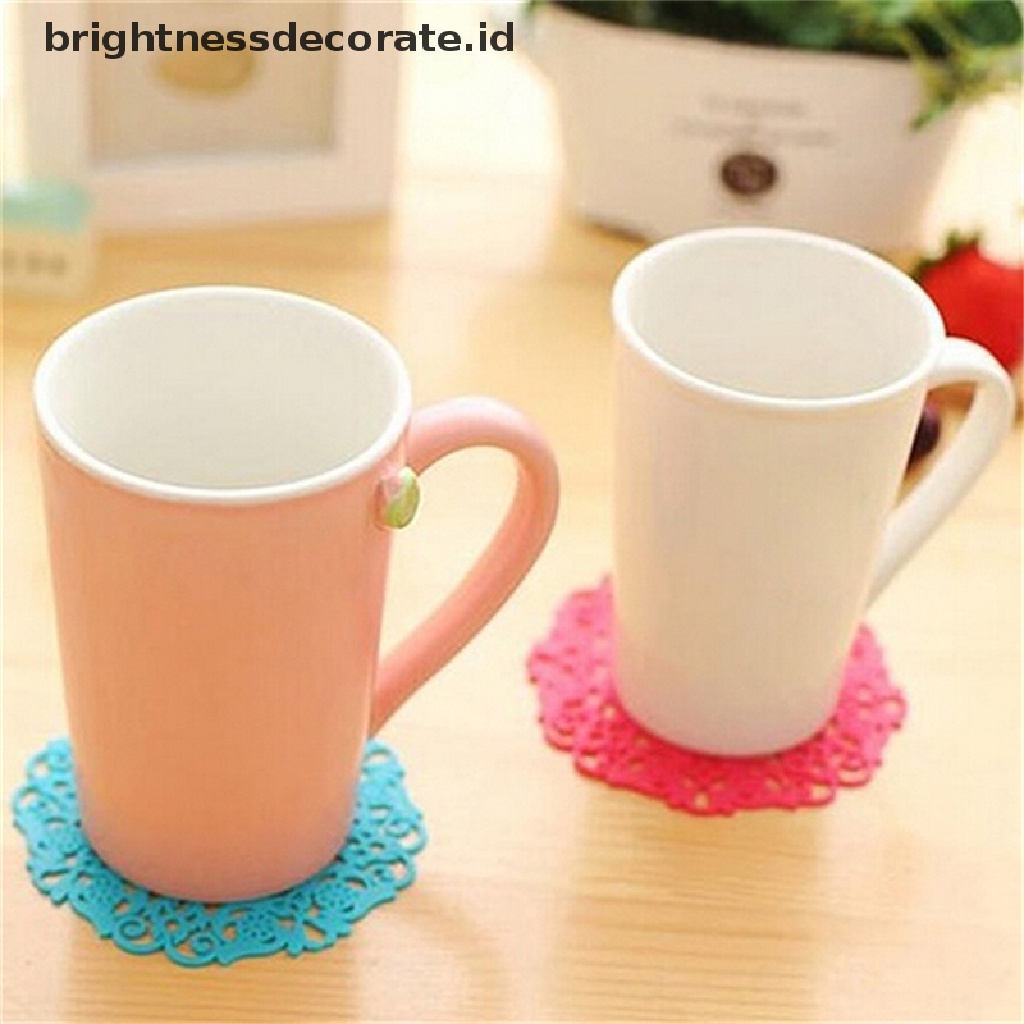 [Birth] Renda Bunga Doilies Silicone Coaster Tea Cup Mats Pad Alas Tatakan Papan Insulasi [ID]