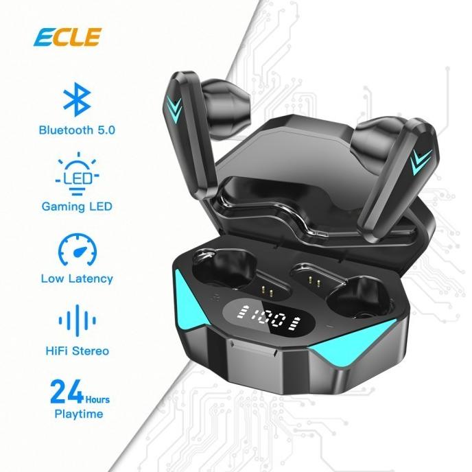 SALE ECLE X15 TWS Gaming Bluetooth Headset HiFi Stereo Wireless Earphone
