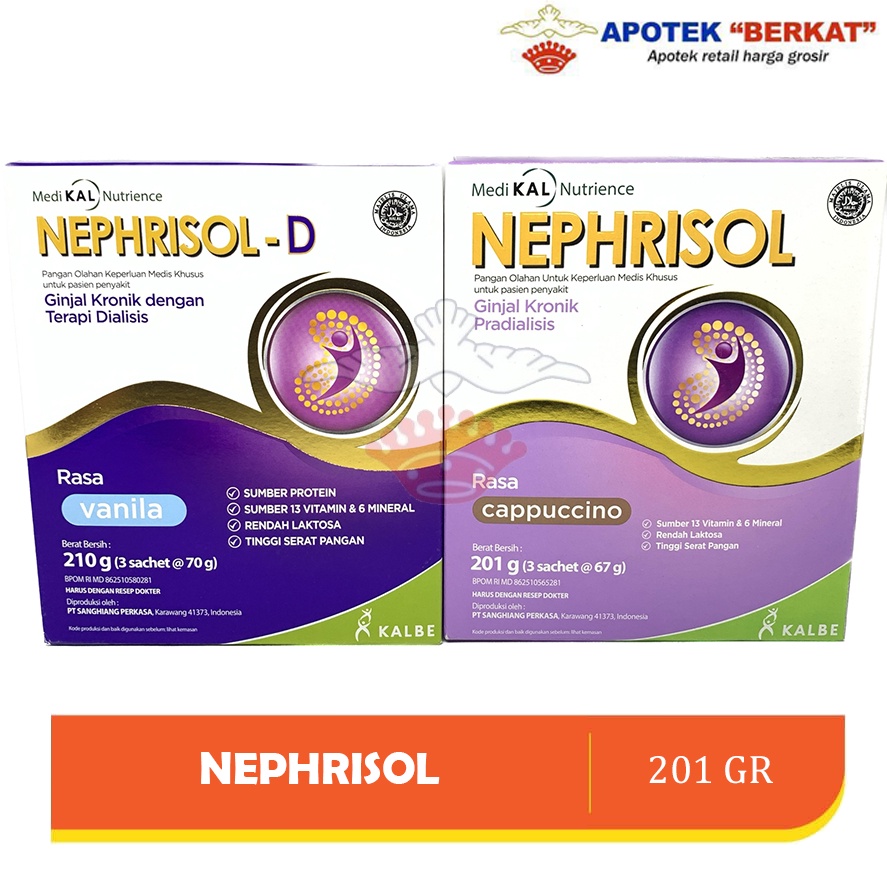 

NEPHRISOL VANILA / NUTRISI RENDAH PROTEIN UNTUK PASIEN GAGAL GINJAL