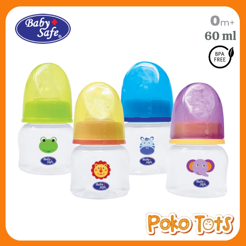 Baby safe Feeding Bottle 60ml Botol Susu Bayi JS006 Botol Minum Bayi 60 ml