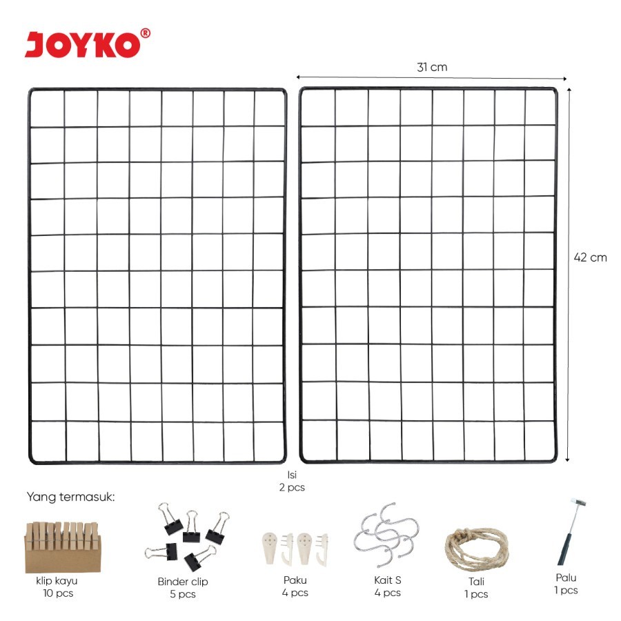 Hijang Wire Grid Wall Panel Kawat Jaring Hiasan Dinding Joyko WGWP-670