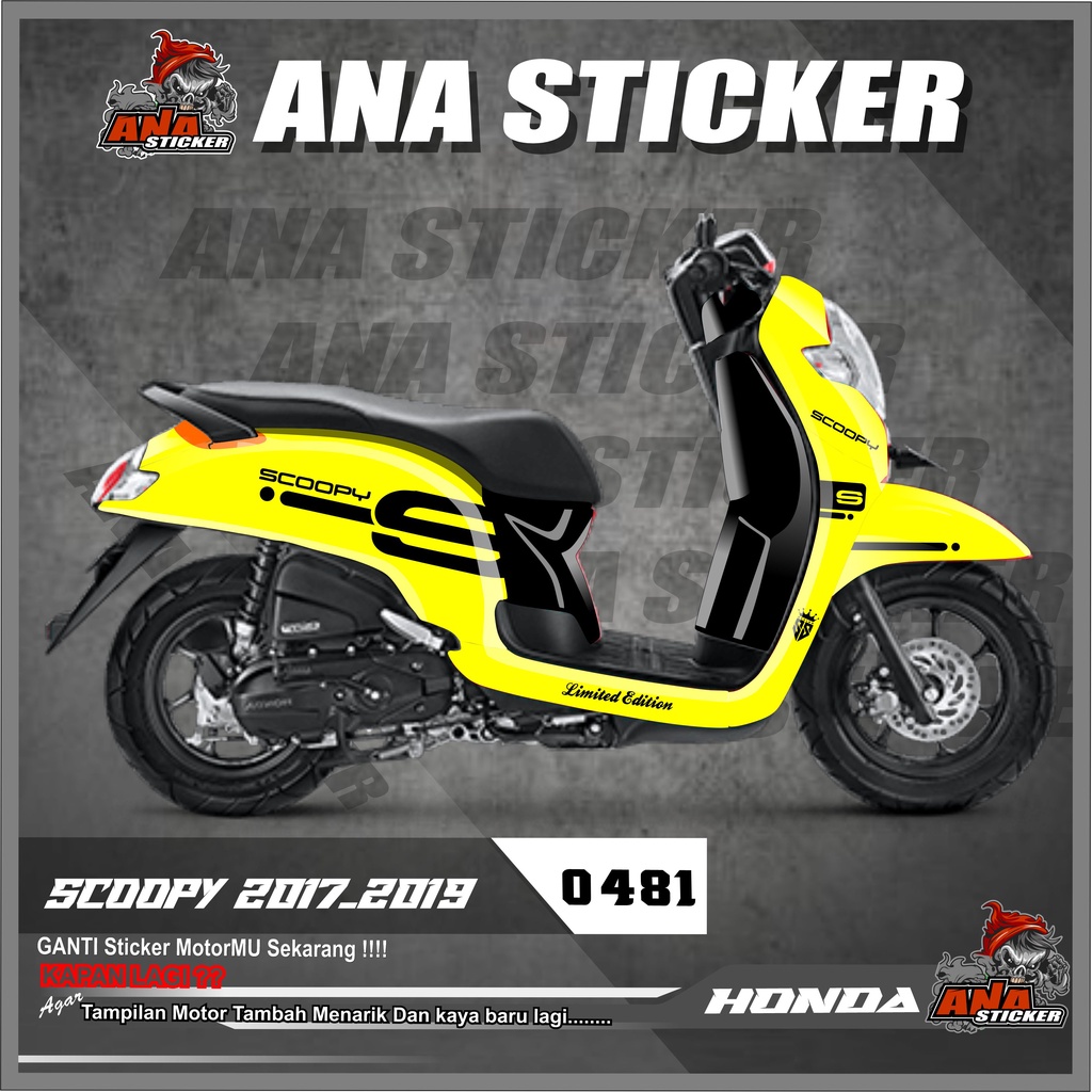 0481 STICKER DECAL SCOOPY 2017-2019 SIMPLE DESIGN
