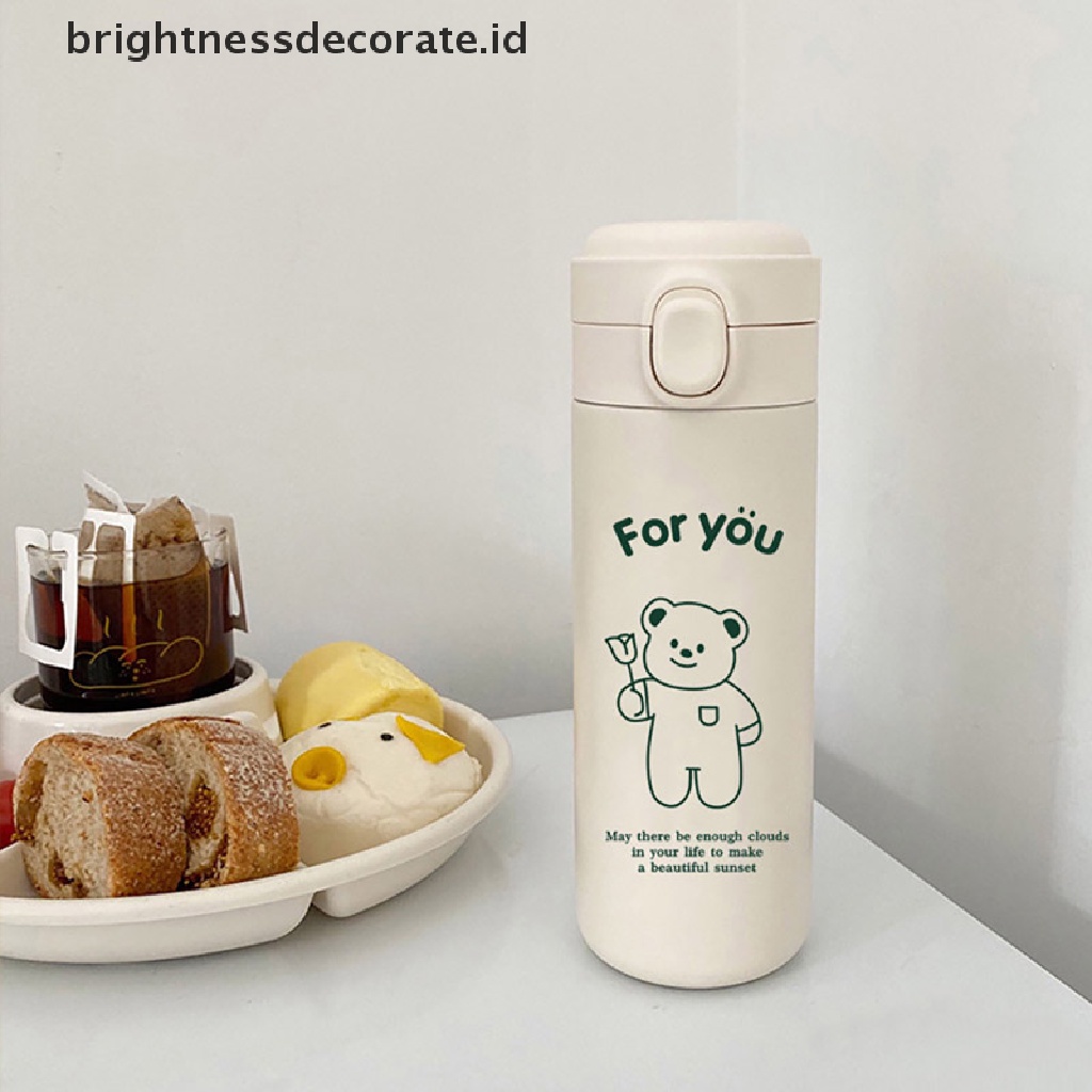 [Birth] Cangkir Stainless Steel Kapasitas Korea Sederhana Lucu Cangkir Siswa Nilai Wajah Tinggi [ID]