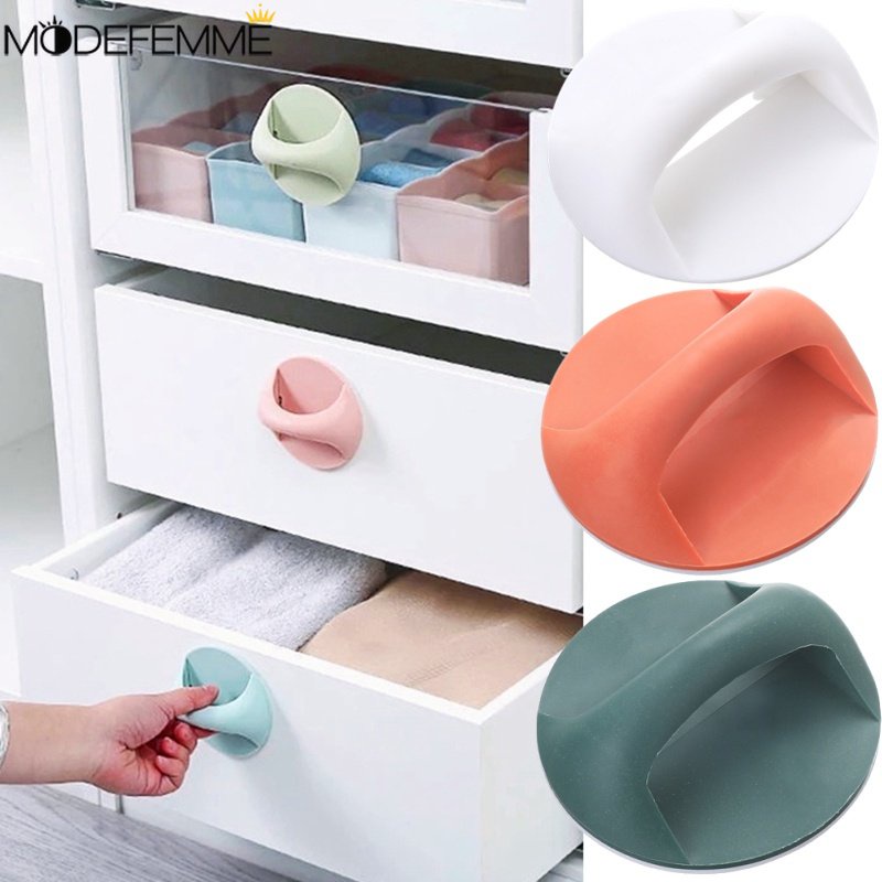 Aksesoris Furniture Serba Guna Self-adhesive Tarikan Lemari Gagang Knob Laci Jendela Mulus Pegangan Pintu Tambahan Melingkar