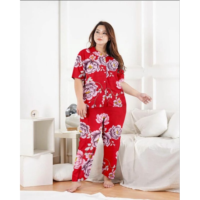 pajamas wanita jumbo/setelan wanita jumbo/baju setelan kekinian/piyama jumbo terbaru