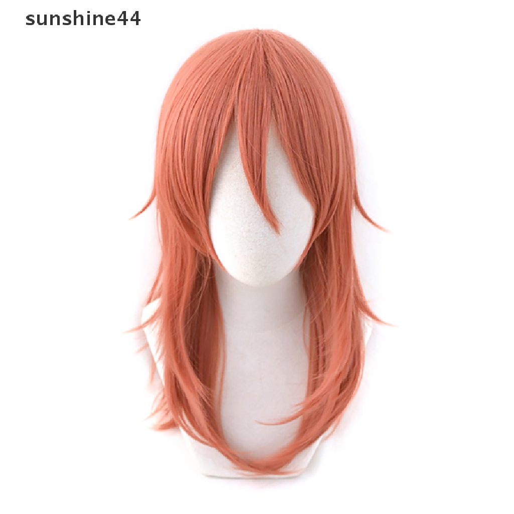 Sunshine Chain Man Cosplay Angel Devil Wig Panjang Natal Warna Orange Tua Wig Cosplay Anime Wig Tahan Panas Wig Sintetis.