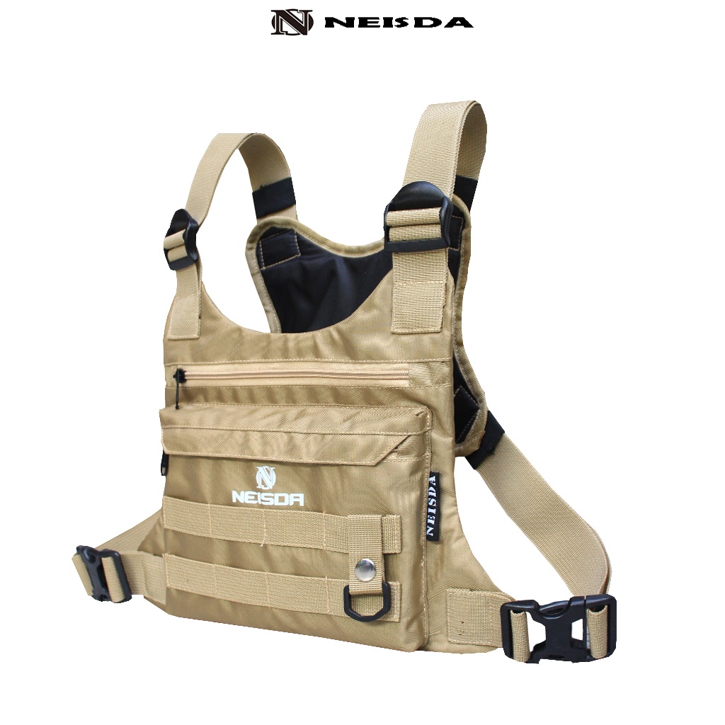 Tas dada tactical pria neisda jammuts Chest bag rig outdoor cream black green