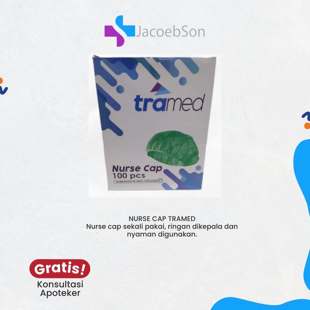 NURSE CAP TRAMED 1 BOX (ISI 100 PCS)