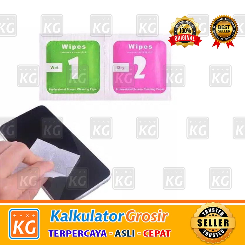 TISSUE TEMPERED GLASS / TISU PEMBERSIH KACA LAYAR HP DRY &amp; WET / TISU ANTI GORES HP / TISU TEMPERED GLASS TISU LCD HANDPHONE TABLET KACAMATA